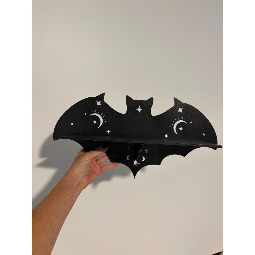 Gothic Bat Crystal Shelf — 16x8” | Witchy Crystal Display | Protection & Spiritu - Picture 6 of 7